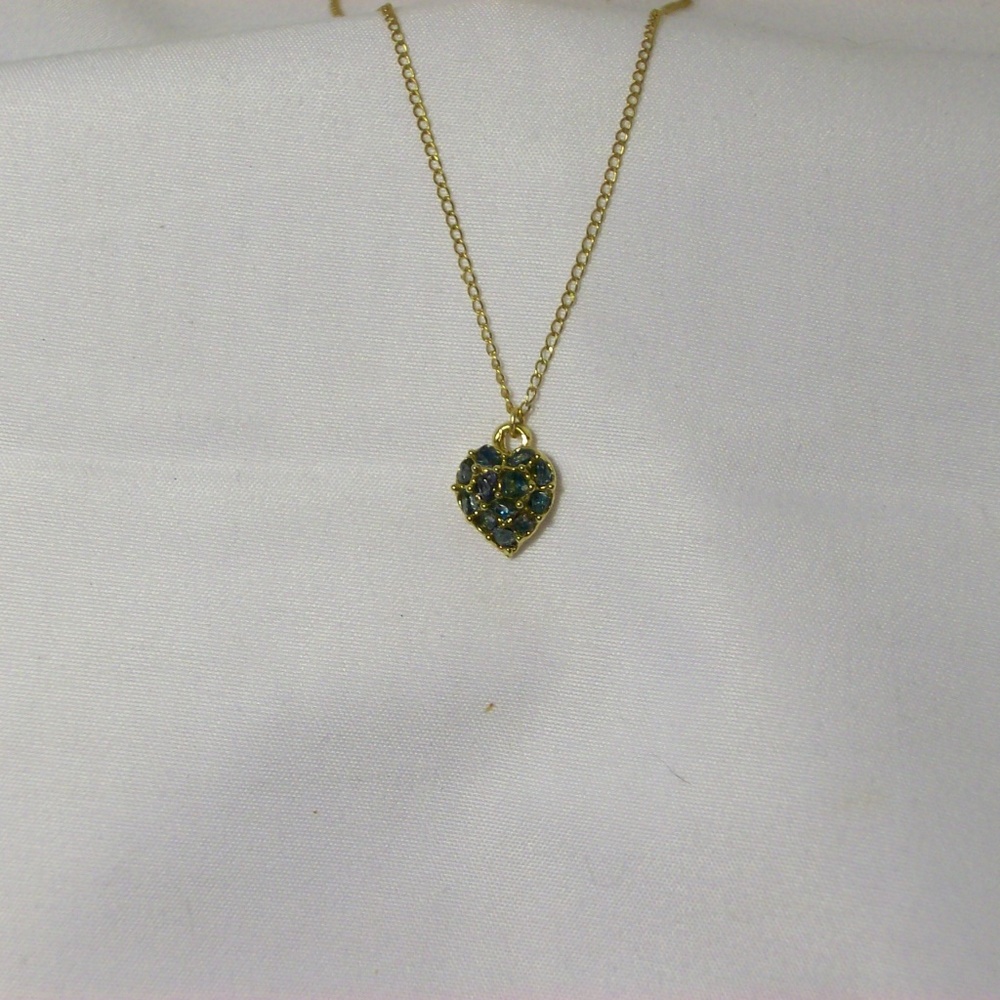 Swoboda Blue Sapphire Heart Shape Necklace